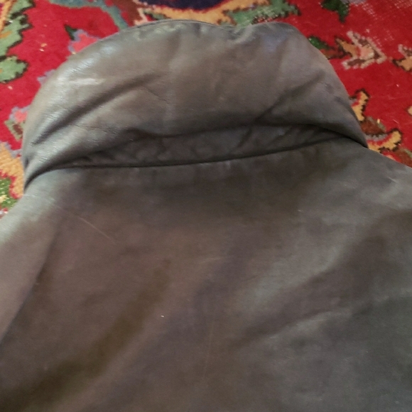 Men's Black Military Style Leather Jacket - Picture 11 of 13